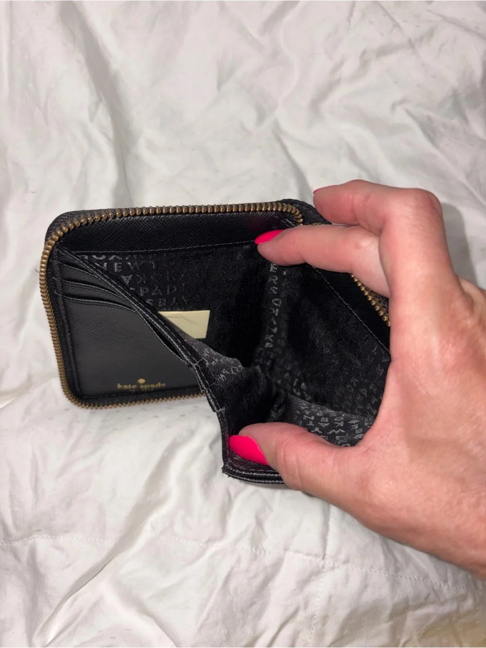 Kate Spade Darci Wilson Road Zip Around Nylon Wallet Black